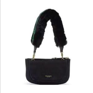New Henri Bendel Green faux fur shoulder strap